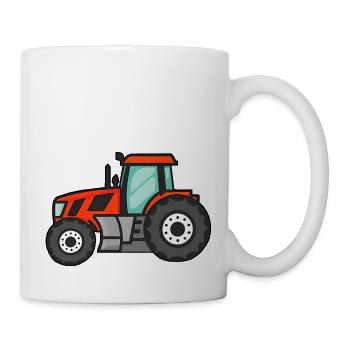 Großer Roter Traktor - Tasse - Weiß - Rechts