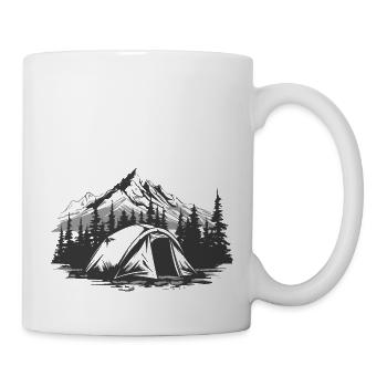 Camping, Camping, Tent, Nature, Mountains, Forest, Campfire - Mug - white - Right