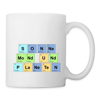 Sonne Mond und Planeten - Chemische Elemente - Tasse - Weiß - Rechts
