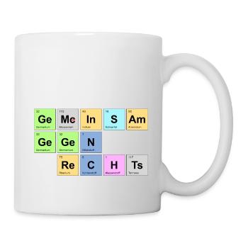 gemeinsam gegen rechts - Chemische Elemente - Tasse - Weiß - Rechts