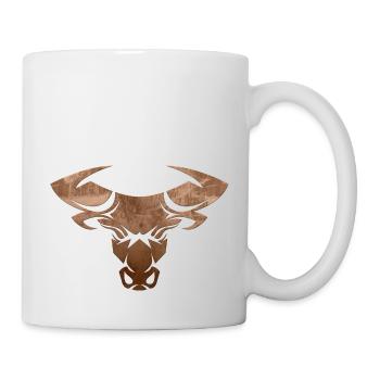 Stier Stierkopf Kopf Logo Steak Beast Gym Horn - Tasse - Weiß - Rechts