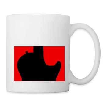 Schwarze Rockgitarre Silhouette - Tasse - Weiß - Rechts