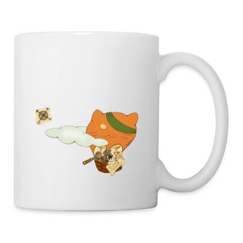 Katzen im Heißluftballon - Tasse - Weiß - Rechts