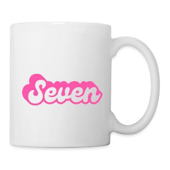 Seven birthday - 7e anniversaire rétro rose - Mug blanc - blanc - Droite