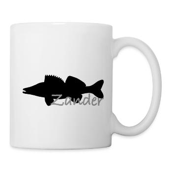Zander in schwarz mit grauer Schrift - Tasse - Weiß - Rechts