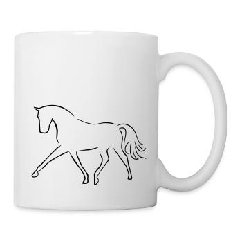 Dressurpferd - Tasse - Weiß - Rechts
