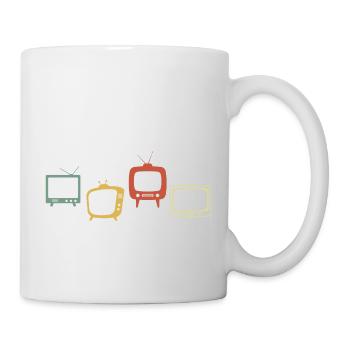 Vintage-Retro-Fernseher - Tasse - Weiß - Rechts