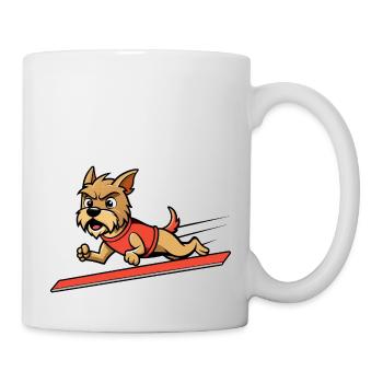Zielstrebiger Border Terrier im Terrier-Rennen - Tasse - Weiß - Rechts