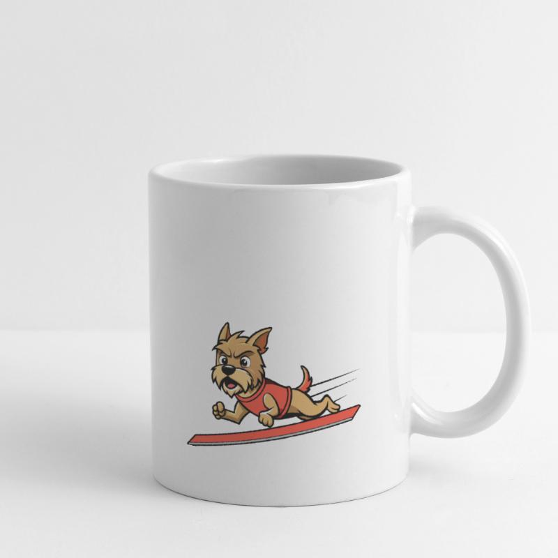 Border Terrier déterminé dans la course Terrier Mug blanc