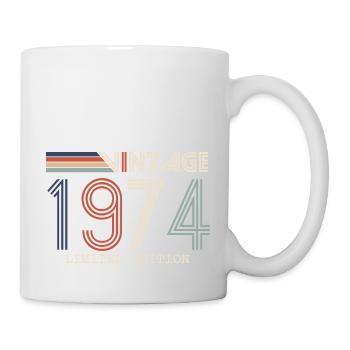 Jahrgang 1974 Jubiläumsgeschenk - Jahrgang 1974 - Tasse - Weiß - Rechts