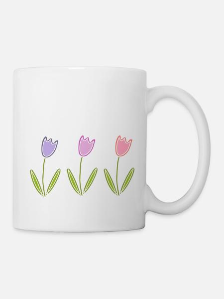 Tulpen Blumen - Tasse - Weiß