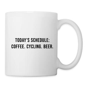 Today's program - coffee, cycling and beer - Mug - white - Right