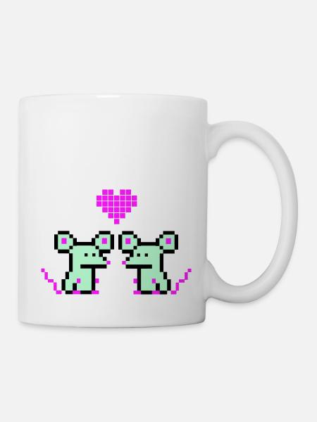 pixel mäuse - Tasse - Weiß