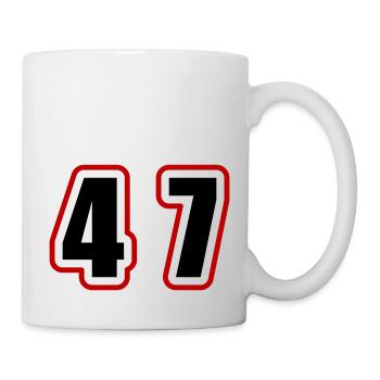 47 Zahl College - Tasse - Weiß - Rechts