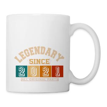 Legendary since 2021 vintage retro anniversary - Mug - white - Right