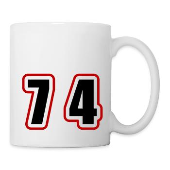 74 Zahl College - Tasse - Weiß - Rechts