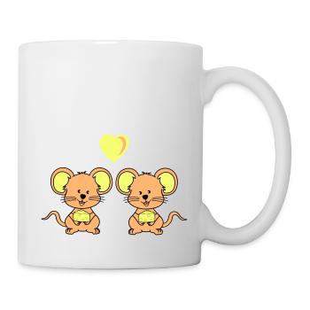 mäuse verliebt - Tasse - Weiß - Rechts