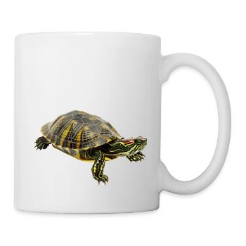 Rotwangenschildkröte, ein Panzerträger mit Charme - Tasse - Weiß - Rechts