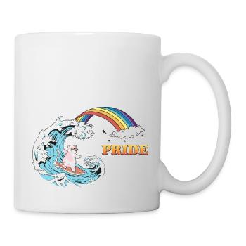 Surf de chat aux couleurs trans LGBT dans le - Mug blanc - blanc - Droite
