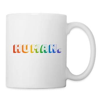 Mensch Regenbogen LGBT - Tasse - Weiß - Rechts