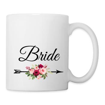 Bride Arrow Flower Bouquet - Mug - white - Right