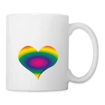 Herz mit außergewöhnlichem Regenbogen - horizontal - Tasse - Weiß - Rechts