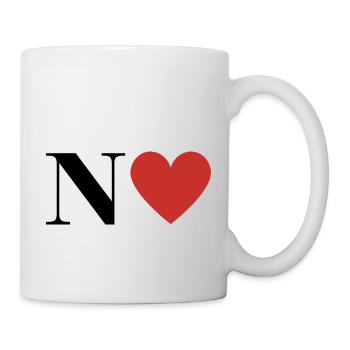 Lettre n cœur rouge - Mug blanc - blanc - Droite