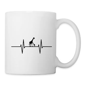 Heartbeat with giraffes - Mug - white - Right