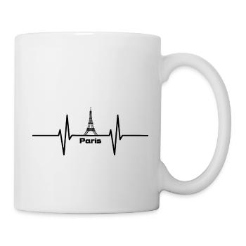Herzschlag mit Eifelturm Paris - Tasse - Weiß - Rechts