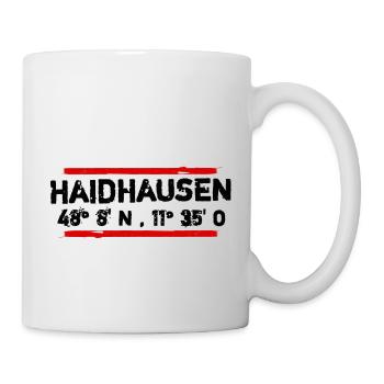 Koordinaten Haidhausen in München imVintage Stil - Tasse - Weiß - Rechts