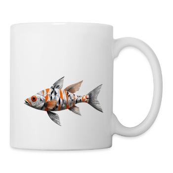 Fisch Mosaik - Tasse - Weiß - Rechts