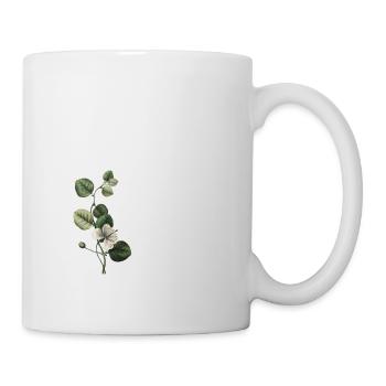 Nummer 48 Grüne Blumen - 48. Blumengeburtstag - Tasse - Weiß - Rechts