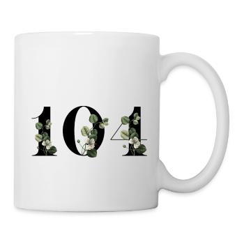 Numéro 104 floral vert - 104e anniversaire floral - Mug blanc - blanc - Droite