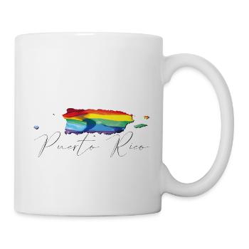 Porto Rico (États-Unis) | Drapeau réel | Texte LGBTQIA+ - Mug blanc - blanc - Droite