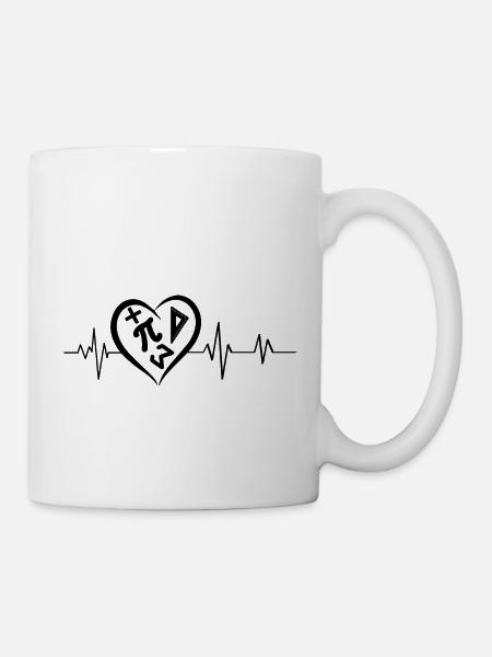 Mathe-Herzschlag - Tasse - Weiß