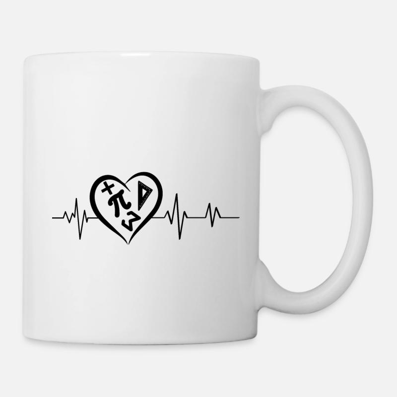 Mathe-Herzschlag - Tasse - Weiß