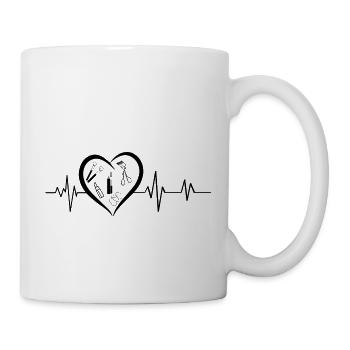 Herzschlag Make-up - Tasse - Weiß - Rechts