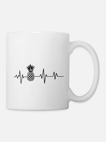 Ananas-Herzschlag - Tasse - Weiß