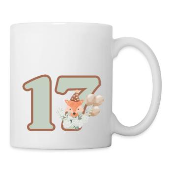 17th Birthday Fox Flowers - Mug - white - Right