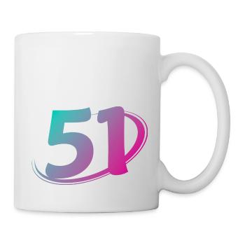 Nummer 51 mehrfarbig - Tasse - Weiß - Rechts