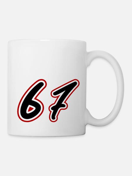 67 Zahl Symbol - Tasse - Weiß
