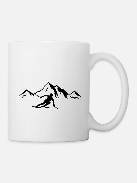 Ski Montagnes 01 - Mug blanc - blanc