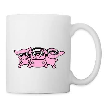 3 DJ Party Pigs Équipe Trois amis Équipe de fête - Mug blanc - blanc - Droite