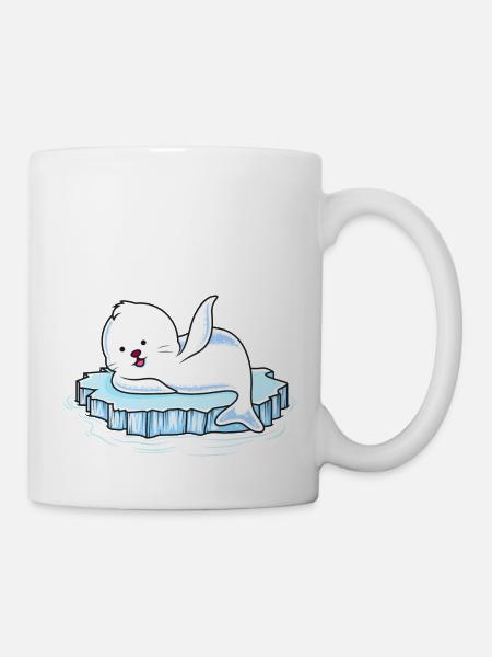 robbe eisscholle comic - Tasse - Weiß
