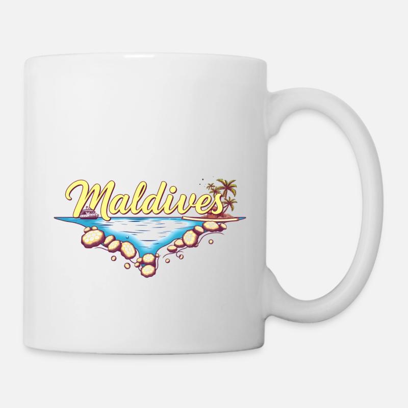 Malediven Geschenkidee - Tasse - Weiß