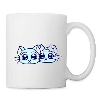 Two Cats Couple 2 Romantic Couple in Love - Mug - white - Right