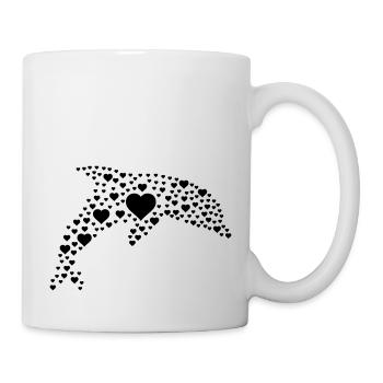 Delfin Herzen - Tasse - Weiß - Rechts