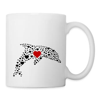 Cœurs de dauphin 2 - Mug blanc - blanc - Droite