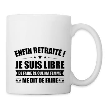 idee cadeau papy départ en retraite homme humour - Mug blanc - blanc - Droite
