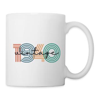 1940er Jahre Vintage Retro - Tasse - Weiß - Rechts